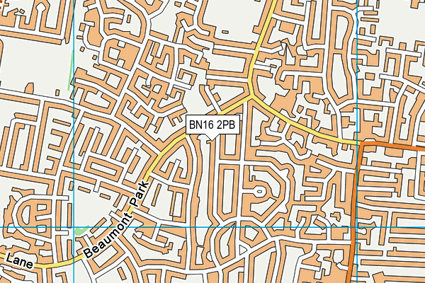 BN16 2PB map - OS VectorMap District (Ordnance Survey)