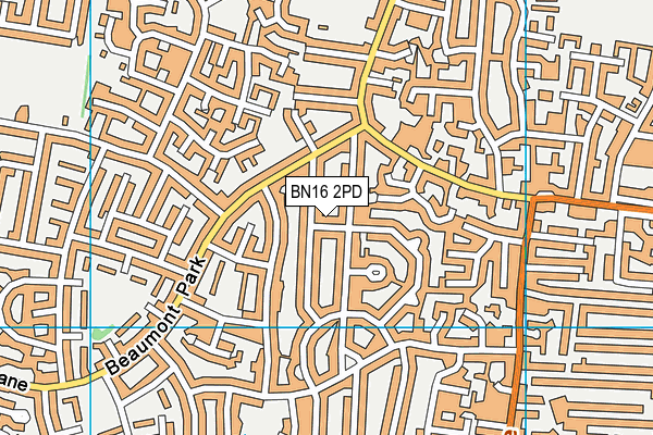 BN16 2PD map - OS VectorMap District (Ordnance Survey)