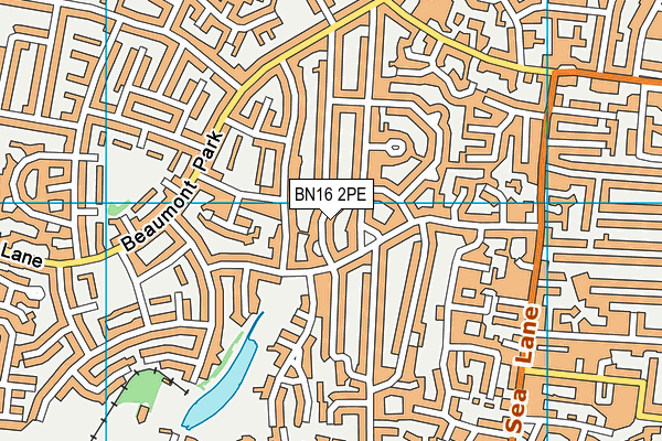 BN16 2PE map - OS VectorMap District (Ordnance Survey)
