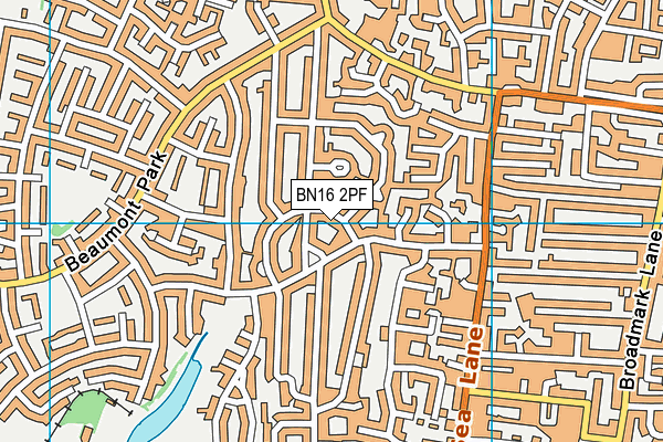 BN16 2PF map - OS VectorMap District (Ordnance Survey)