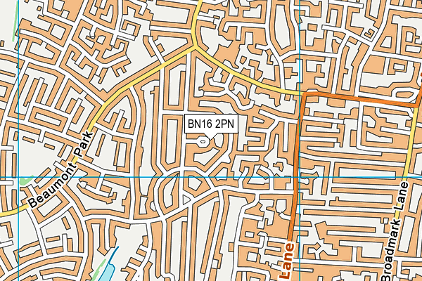 BN16 2PN map - OS VectorMap District (Ordnance Survey)
