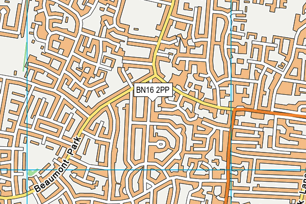 BN16 2PP map - OS VectorMap District (Ordnance Survey)