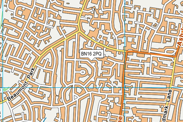 BN16 2PQ map - OS VectorMap District (Ordnance Survey)