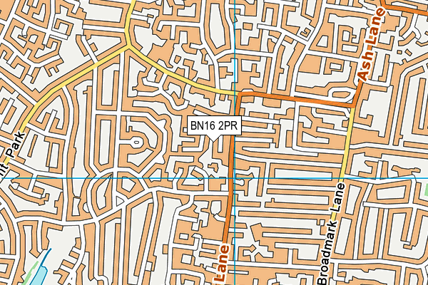 BN16 2PR map - OS VectorMap District (Ordnance Survey)