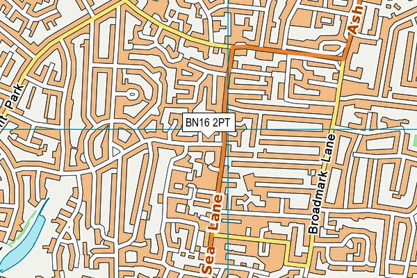 BN16 2PT map - OS VectorMap District (Ordnance Survey)