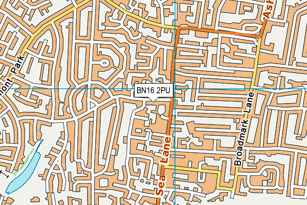 BN16 2PU map - OS VectorMap District (Ordnance Survey)