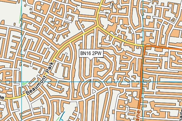 BN16 2PW map - OS VectorMap District (Ordnance Survey)