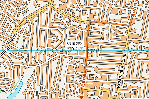 BN16 2PX map - OS VectorMap District (Ordnance Survey)