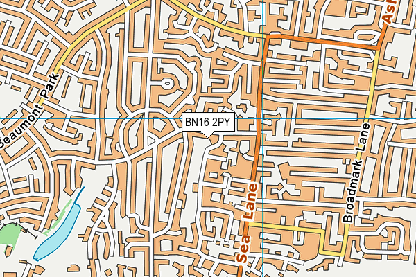 BN16 2PY map - OS VectorMap District (Ordnance Survey)
