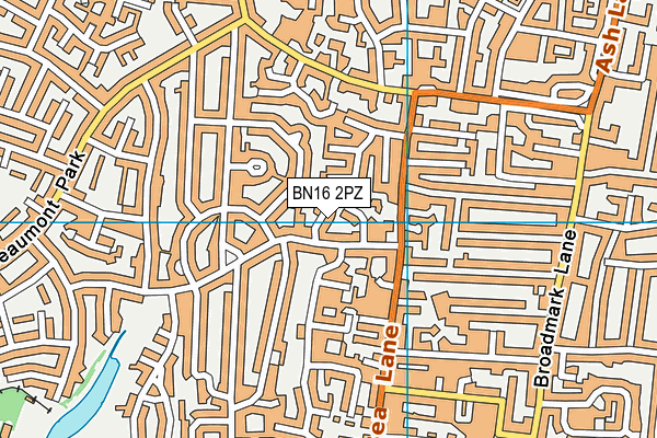 BN16 2PZ map - OS VectorMap District (Ordnance Survey)
