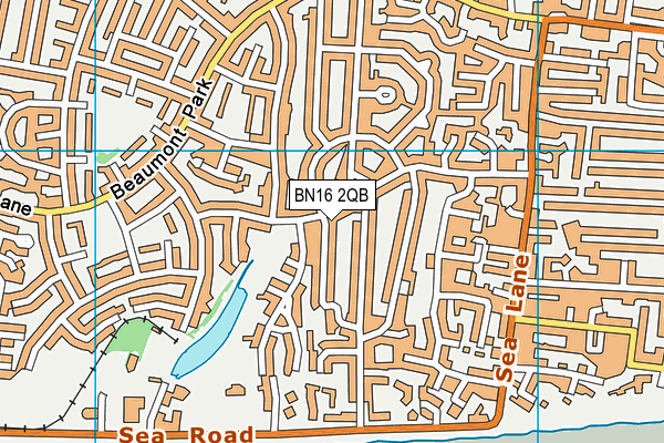 BN16 2QB map - OS VectorMap District (Ordnance Survey)