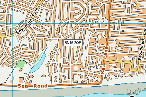 BN16 2QE map - OS VectorMap District (Ordnance Survey)