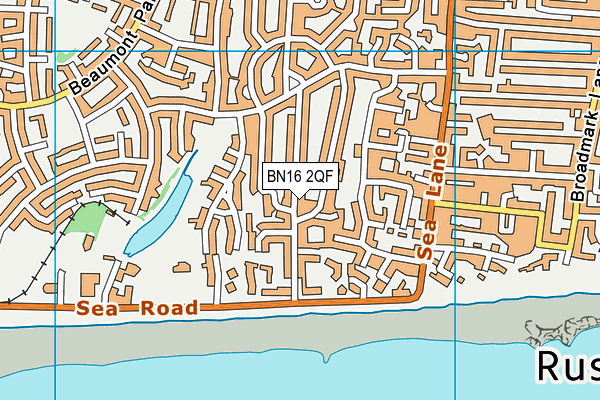 BN16 2QF map - OS VectorMap District (Ordnance Survey)