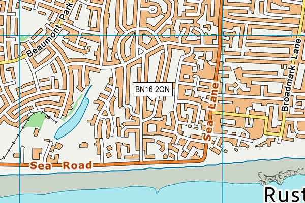 BN16 2QN map - OS VectorMap District (Ordnance Survey)