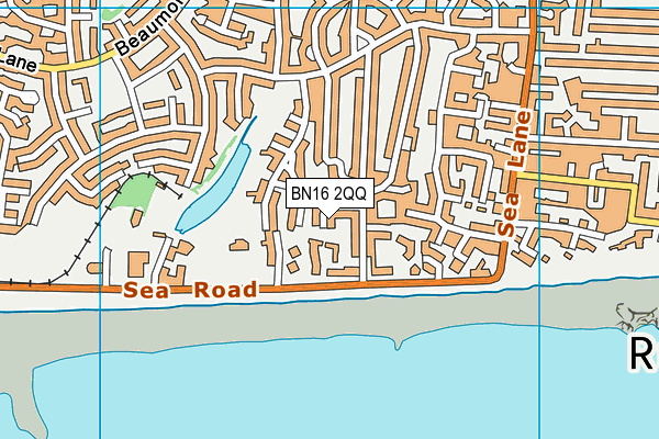 BN16 2QQ map - OS VectorMap District (Ordnance Survey)