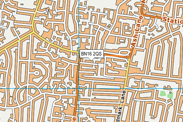BN16 2QS map - OS VectorMap District (Ordnance Survey)