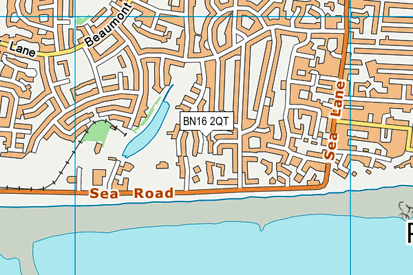 BN16 2QT map - OS VectorMap District (Ordnance Survey)