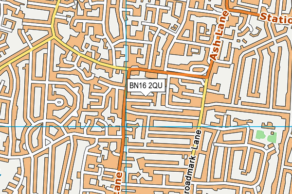 BN16 2QU map - OS VectorMap District (Ordnance Survey)