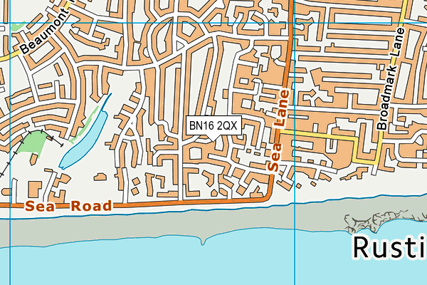 BN16 2QX map - OS VectorMap District (Ordnance Survey)