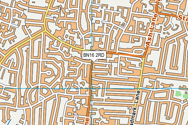 BN16 2RD map - OS VectorMap District (Ordnance Survey)