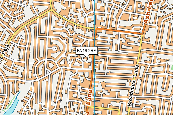 BN16 2RF map - OS VectorMap District (Ordnance Survey)