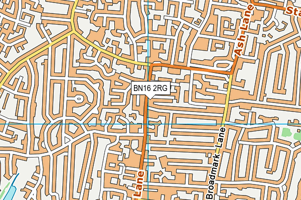 BN16 2RG map - OS VectorMap District (Ordnance Survey)