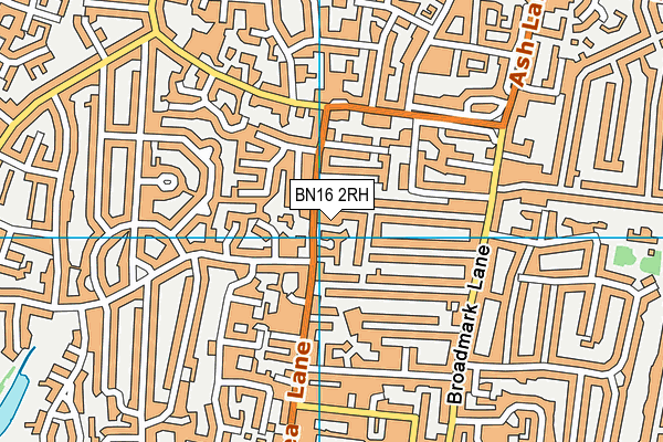 BN16 2RH map - OS VectorMap District (Ordnance Survey)