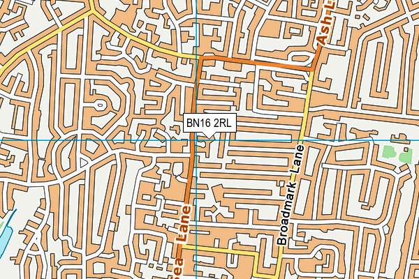 BN16 2RL map - OS VectorMap District (Ordnance Survey)