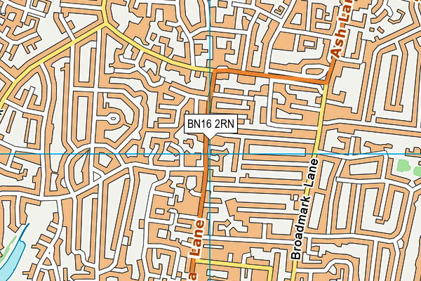 BN16 2RN map - OS VectorMap District (Ordnance Survey)