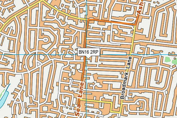 BN16 2RP map - OS VectorMap District (Ordnance Survey)