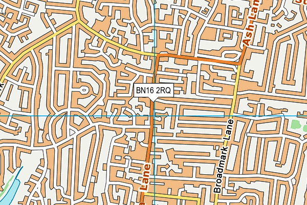 BN16 2RQ map - OS VectorMap District (Ordnance Survey)