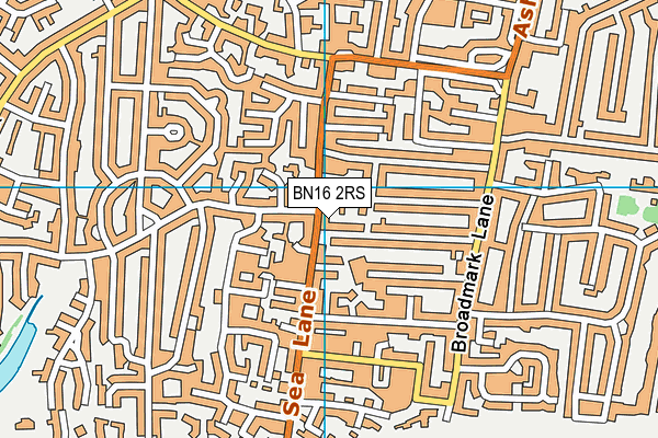 BN16 2RS map - OS VectorMap District (Ordnance Survey)