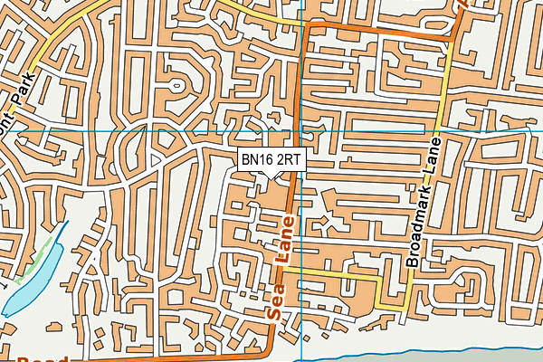BN16 2RT map - OS VectorMap District (Ordnance Survey)