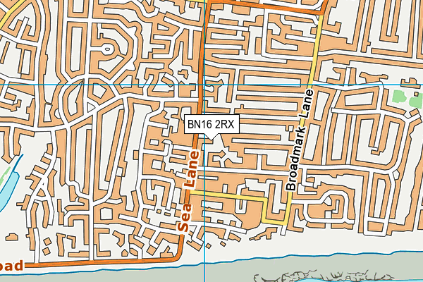 BN16 2RX map - OS VectorMap District (Ordnance Survey)