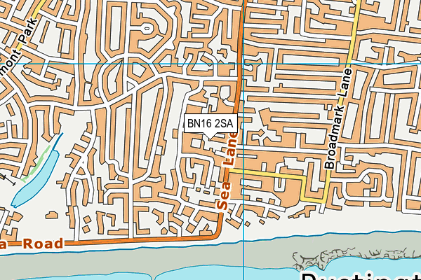 BN16 2SA map - OS VectorMap District (Ordnance Survey)