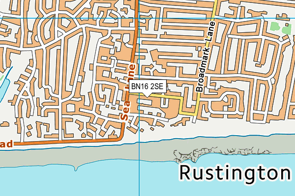 BN16 2SE map - OS VectorMap District (Ordnance Survey)