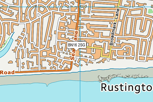 Map of RUSTINGTON CHINESE RESTAURANT LTD at district scale