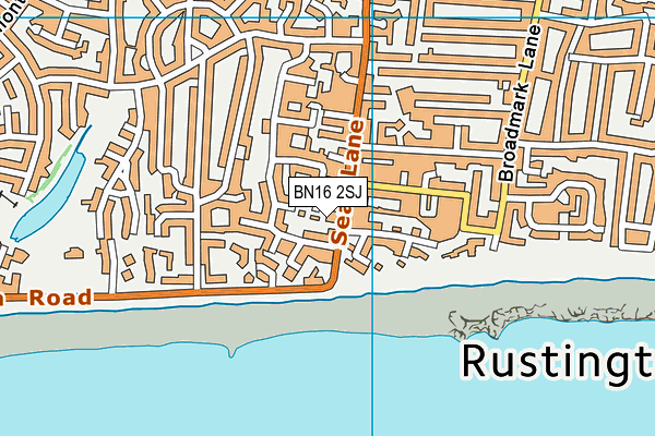 BN16 2SJ map - OS VectorMap District (Ordnance Survey)