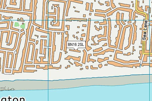 BN16 2SL map - OS VectorMap District (Ordnance Survey)