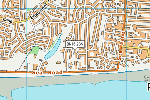 BN16 2SN map - OS VectorMap District (Ordnance Survey)