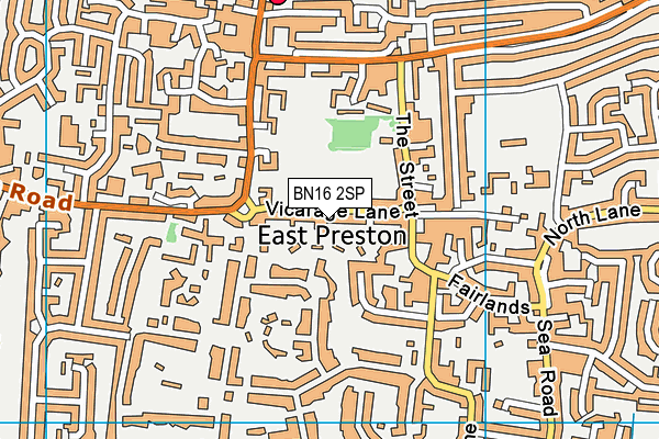 BN16 2SP map - OS VectorMap District (Ordnance Survey)