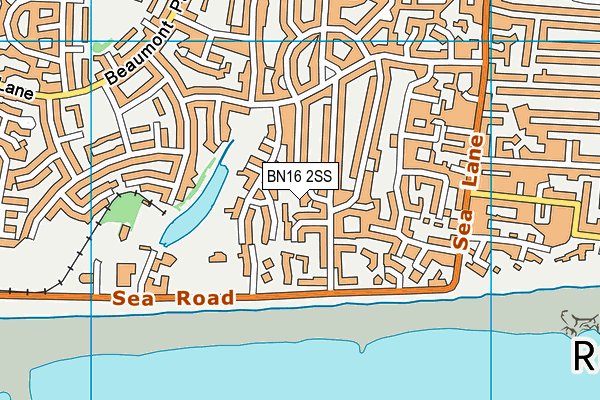 BN16 2SS map - OS VectorMap District (Ordnance Survey)