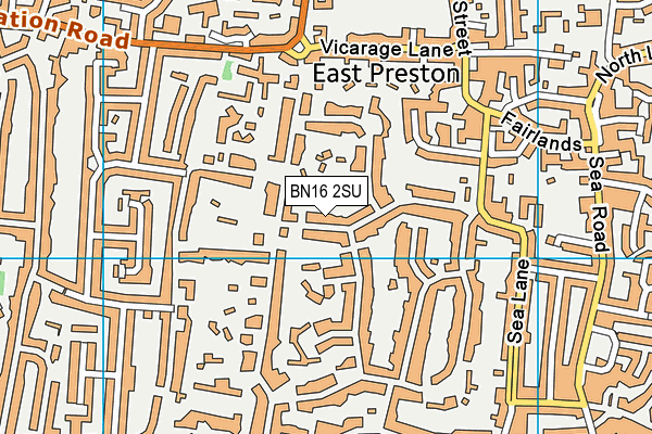 BN16 2SU map - OS VectorMap District (Ordnance Survey)
