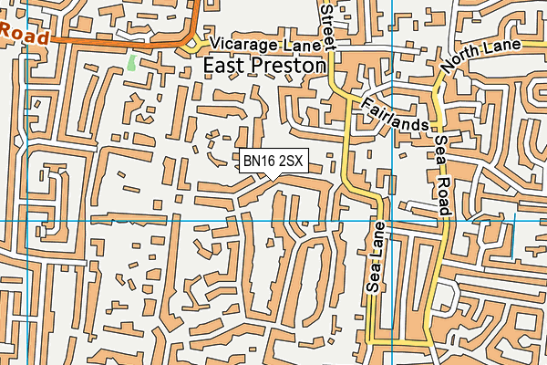 BN16 2SX map - OS VectorMap District (Ordnance Survey)