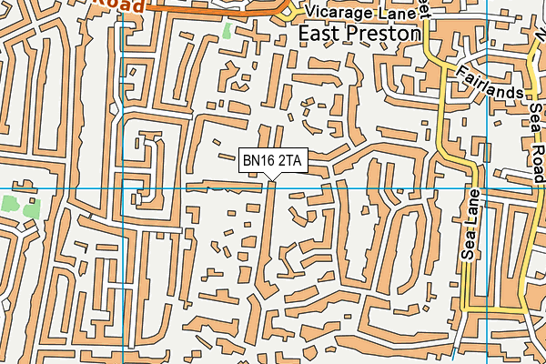 BN16 2TA map - OS VectorMap District (Ordnance Survey)