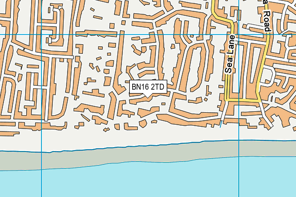 BN16 2TD map - OS VectorMap District (Ordnance Survey)