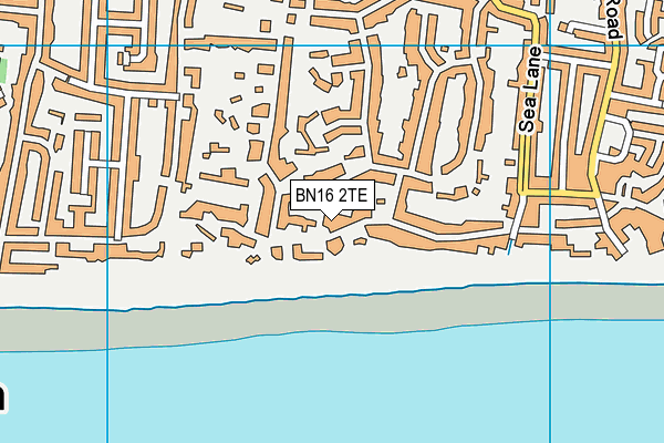 BN16 2TE map - OS VectorMap District (Ordnance Survey)