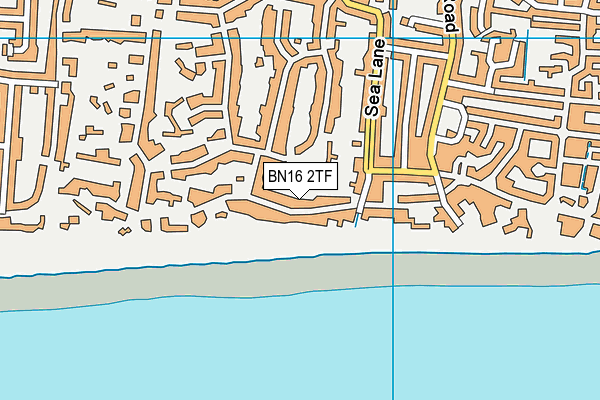 BN16 2TF map - OS VectorMap District (Ordnance Survey)
