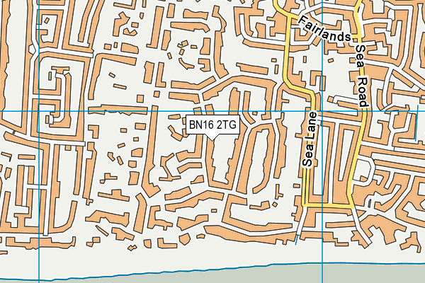 BN16 2TG map - OS VectorMap District (Ordnance Survey)