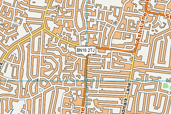 BN16 2TJ map - OS VectorMap District (Ordnance Survey)